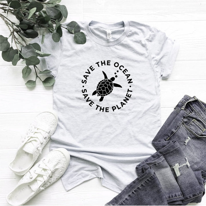 The Planet Protect Environment Summer Woman T-shirt Cotton