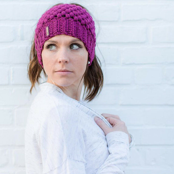 Knitted Women's Ponytail Hats