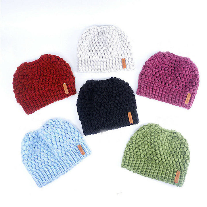 Knitted Women's Ponytail Hats