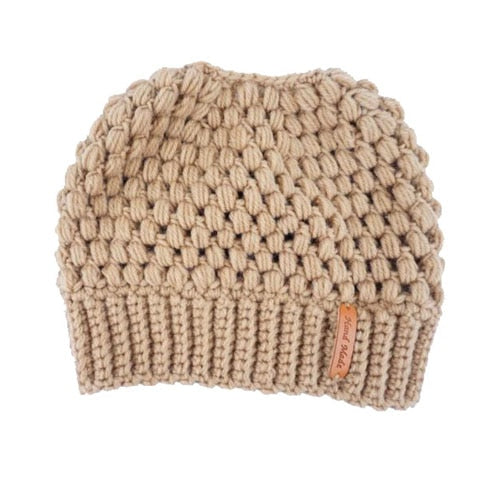 Knitted Women's Ponytail Hats