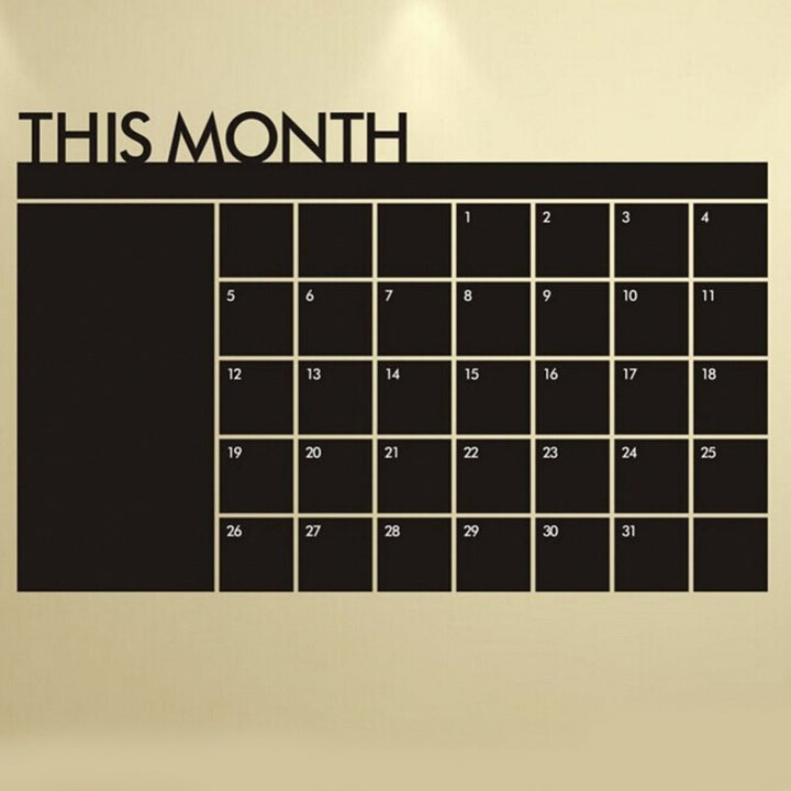 Monthly Chalkboard  Calendar Wall Sticker