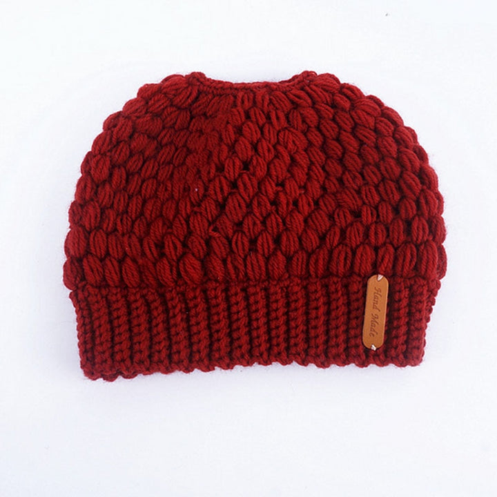 Knitted Women's Ponytail Hats